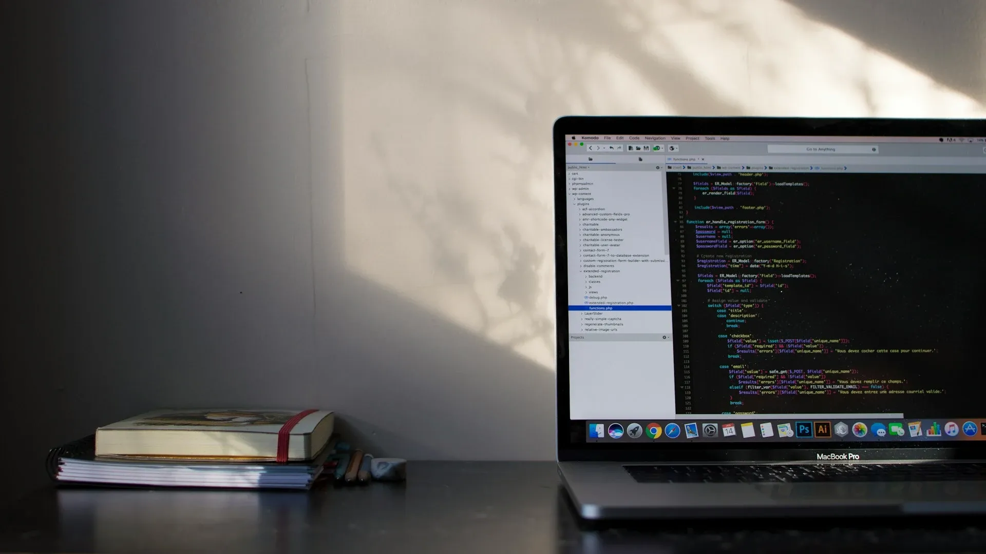 Desk of a developer